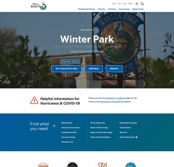 City of Winter Park Website Design Preview