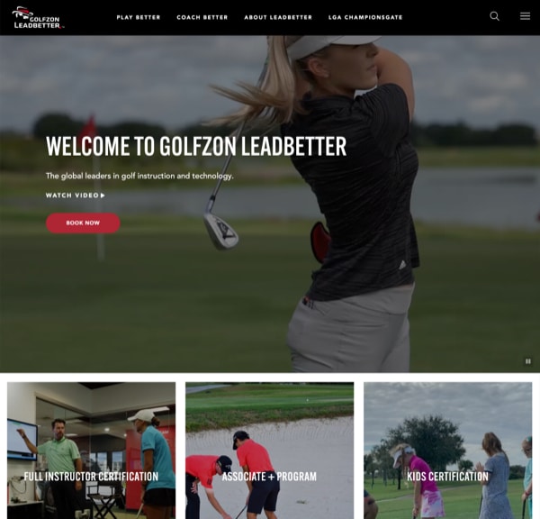 Golfzon Leadbetter Website Design Preview